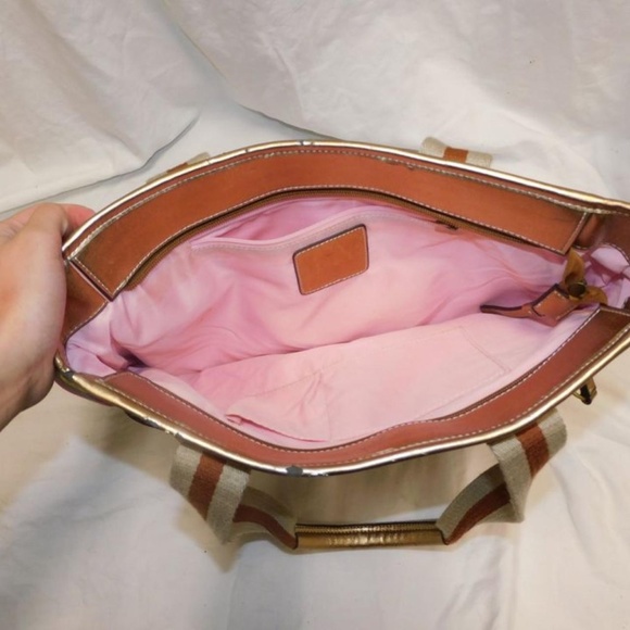 Striped Tote Handbag (Unknown Brand, No Label or Logo) makes a great gift! - Picture 2 of 2